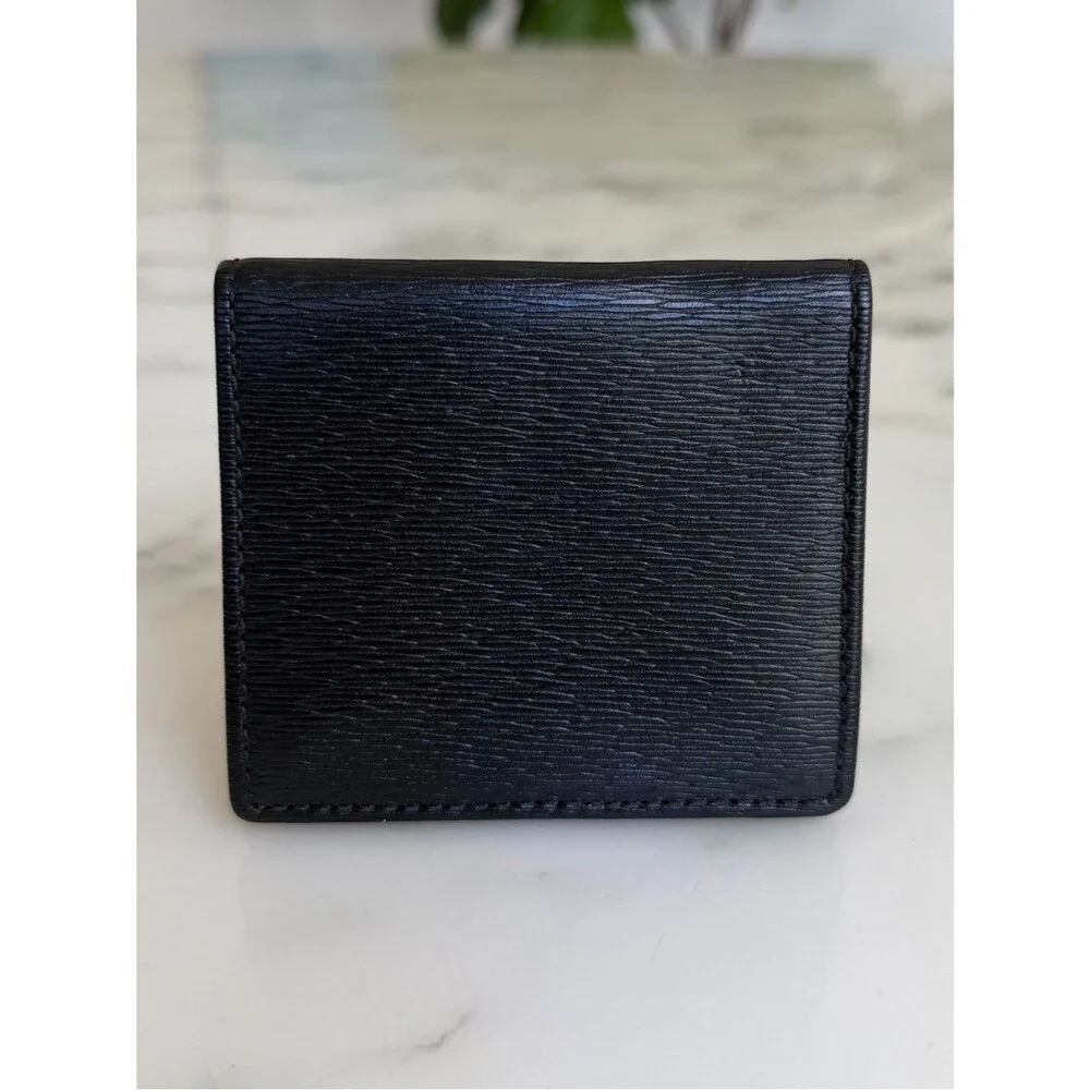 Coach Luggage Vintage Origami Square Pop Coin Case Black Leather Unisex 90s Y2K